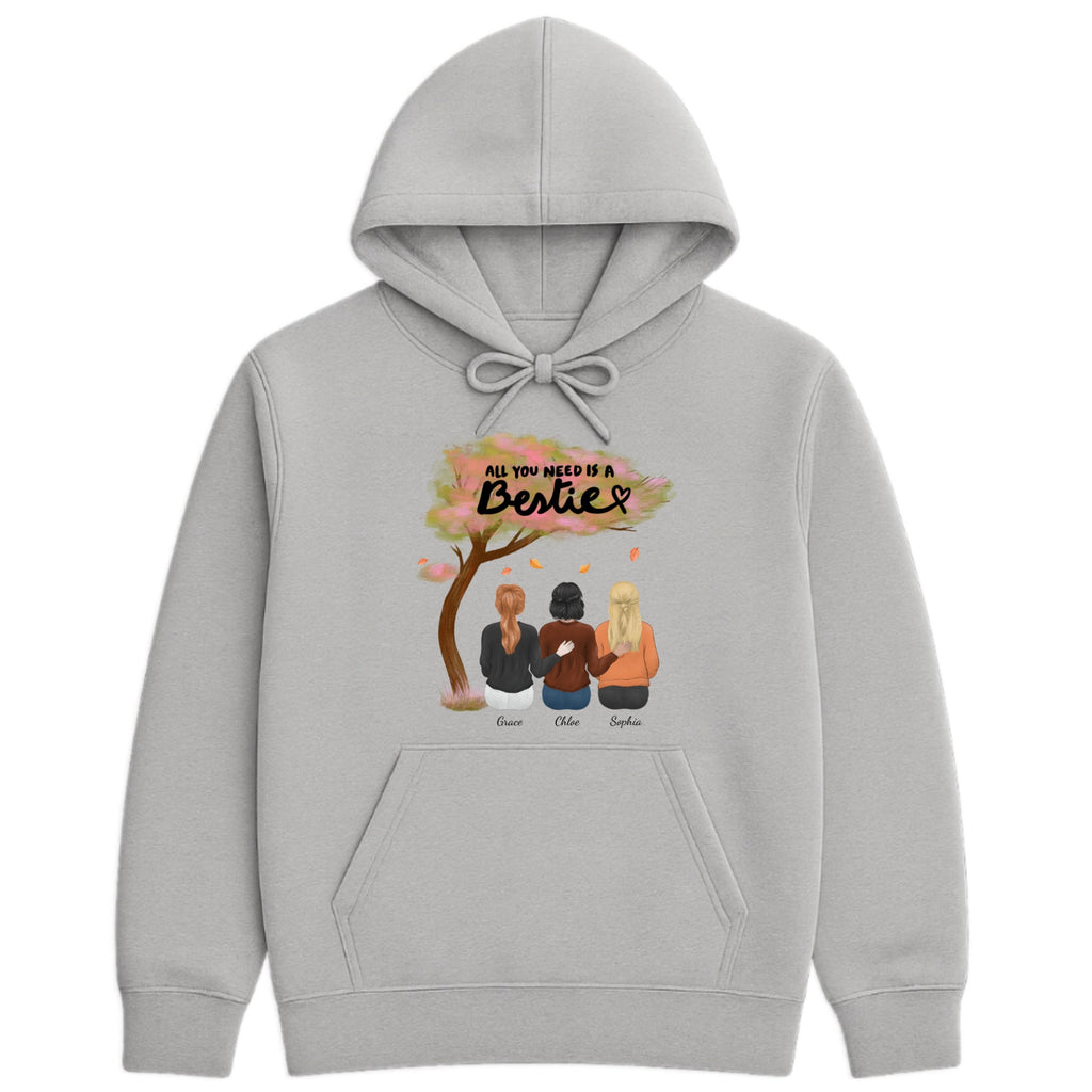All you need is a Bestie Hoodie hero product mockup