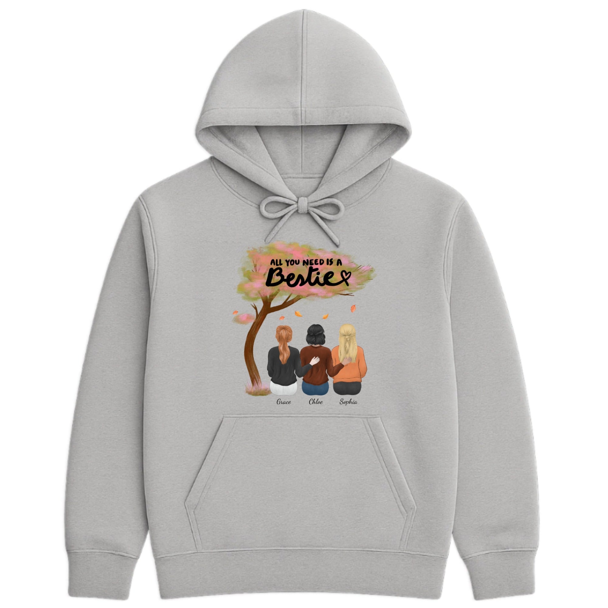 All you need is a Bestie Hoodie hero product mockup