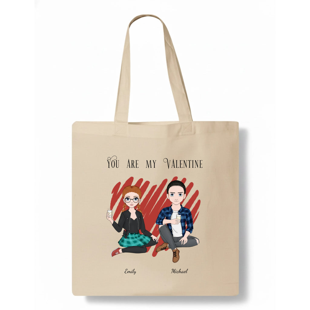 You are my Valentine Tote Bag hero product mockup