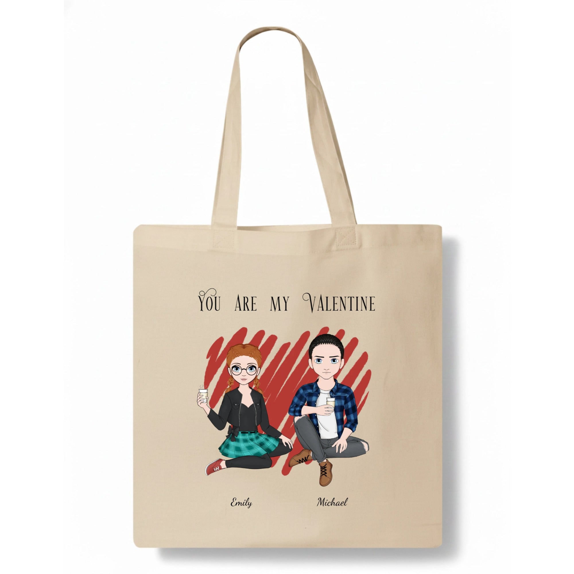 You are my Valentine Tote Bag hero product mockup