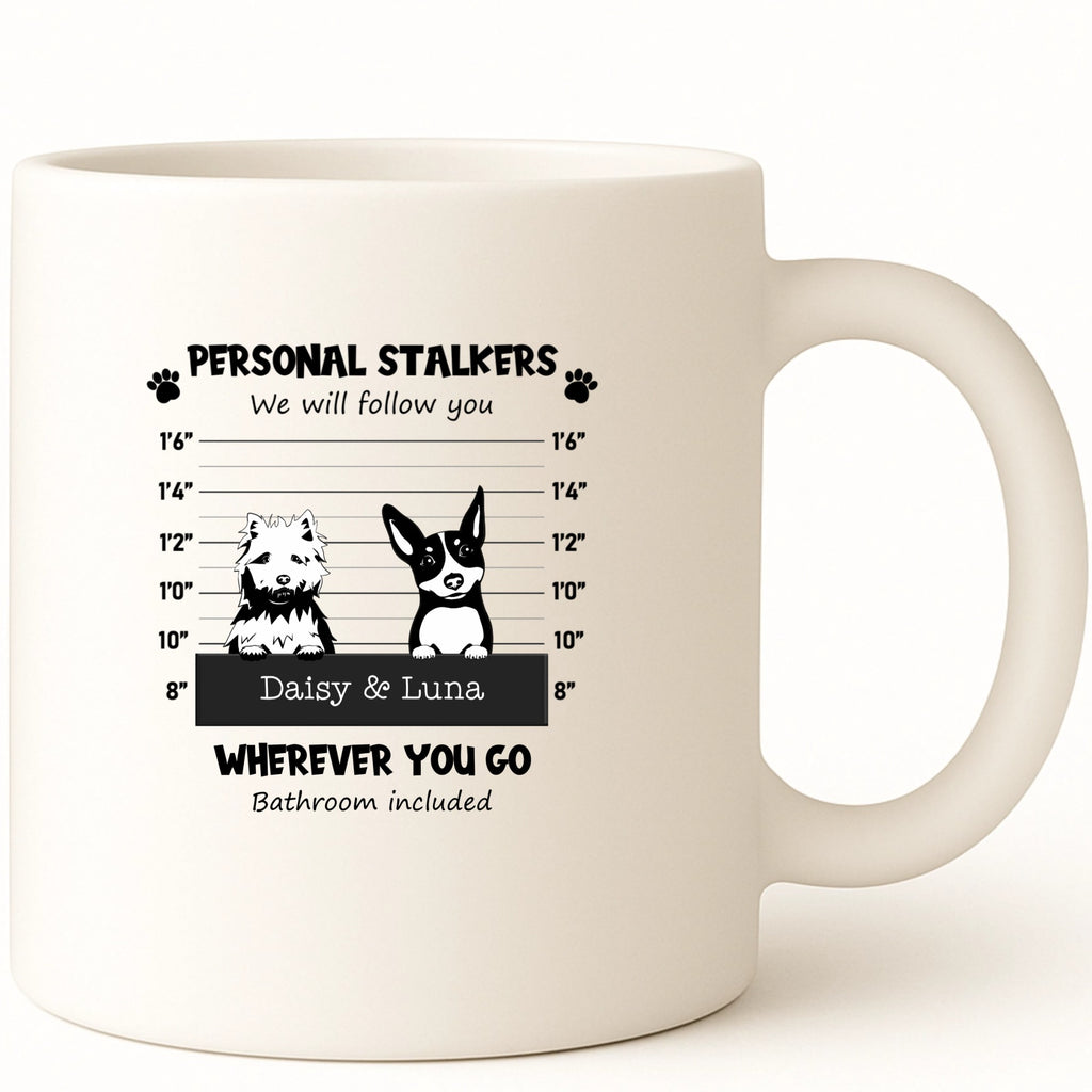 Personal Stalker - Dogs Black and White Coffee Mug hero product mockup
