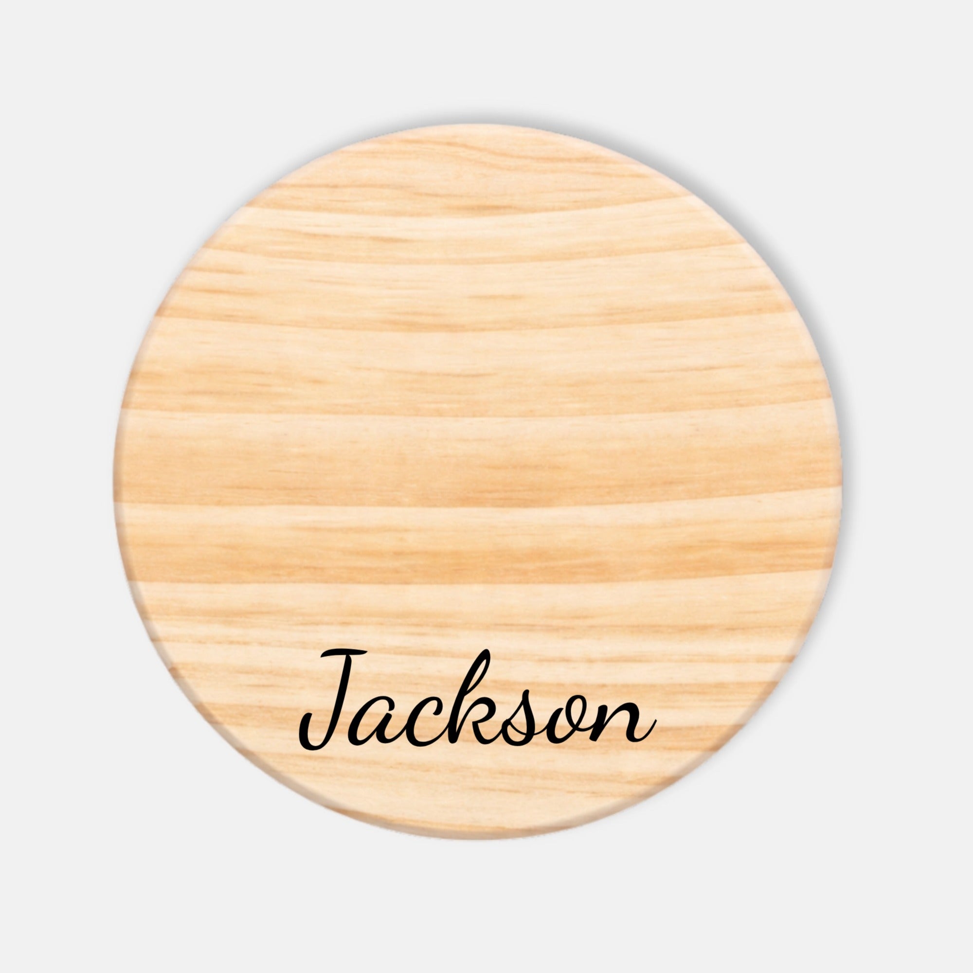 Circle Wooden Coaster (Name)