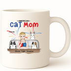 American Cat Mom Coffee Mug hero product mockup