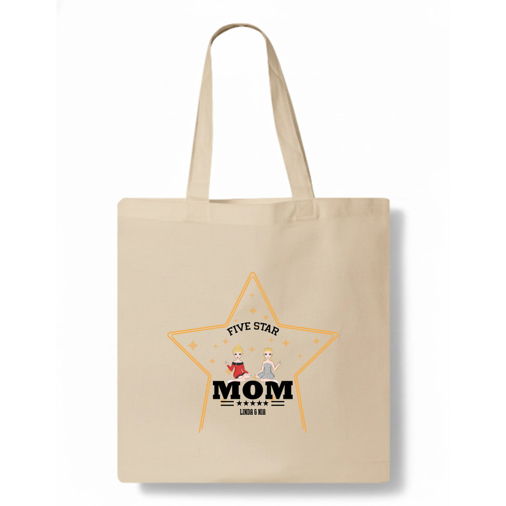 Five star mom Tote Bag hero product mockup