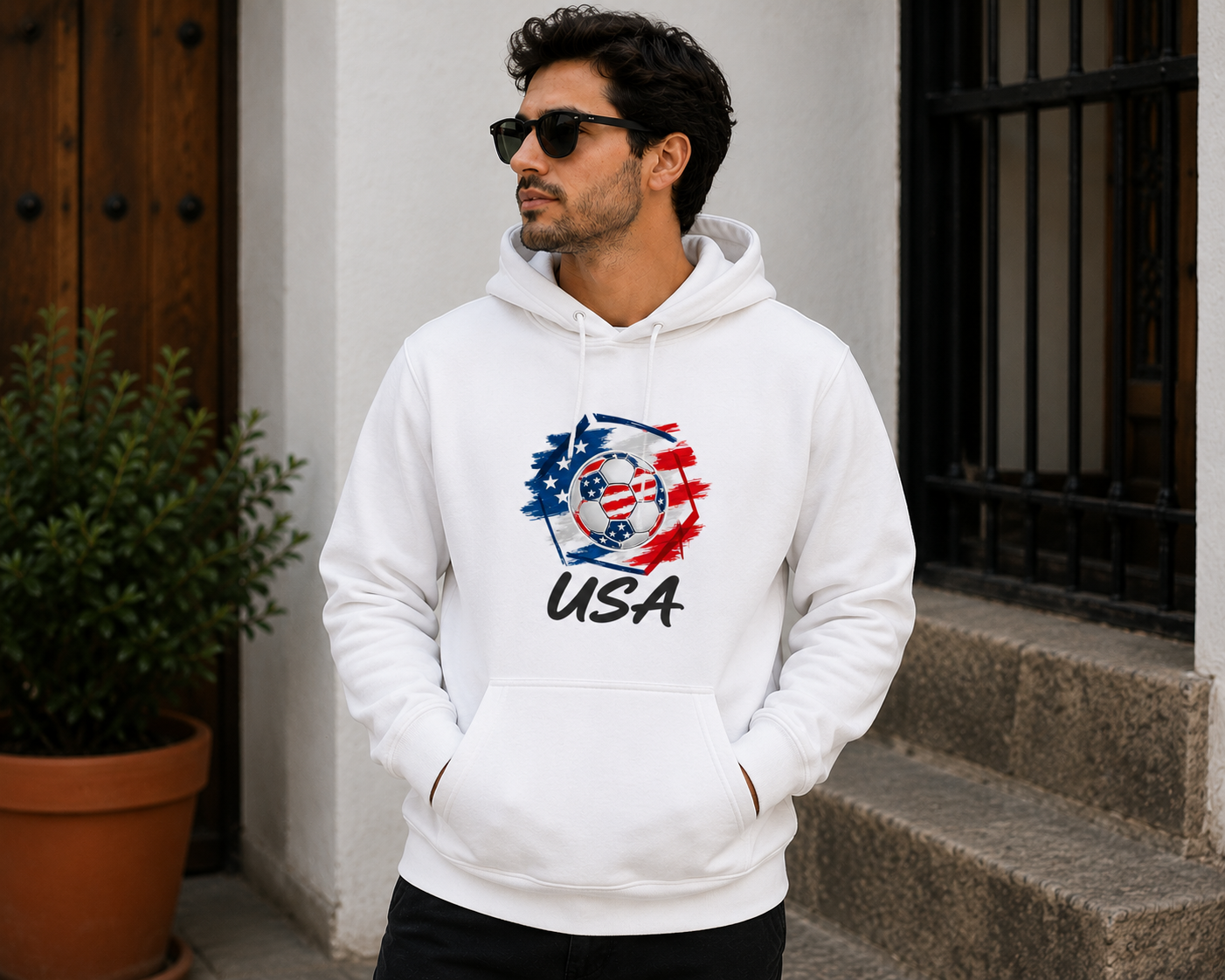 USA Football Hoodie hero product mockup