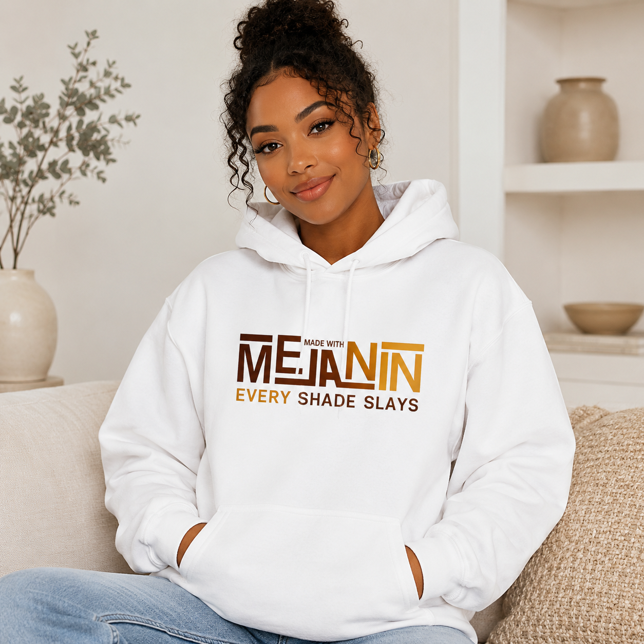 Made With Melanin Hoodie hero product mockup