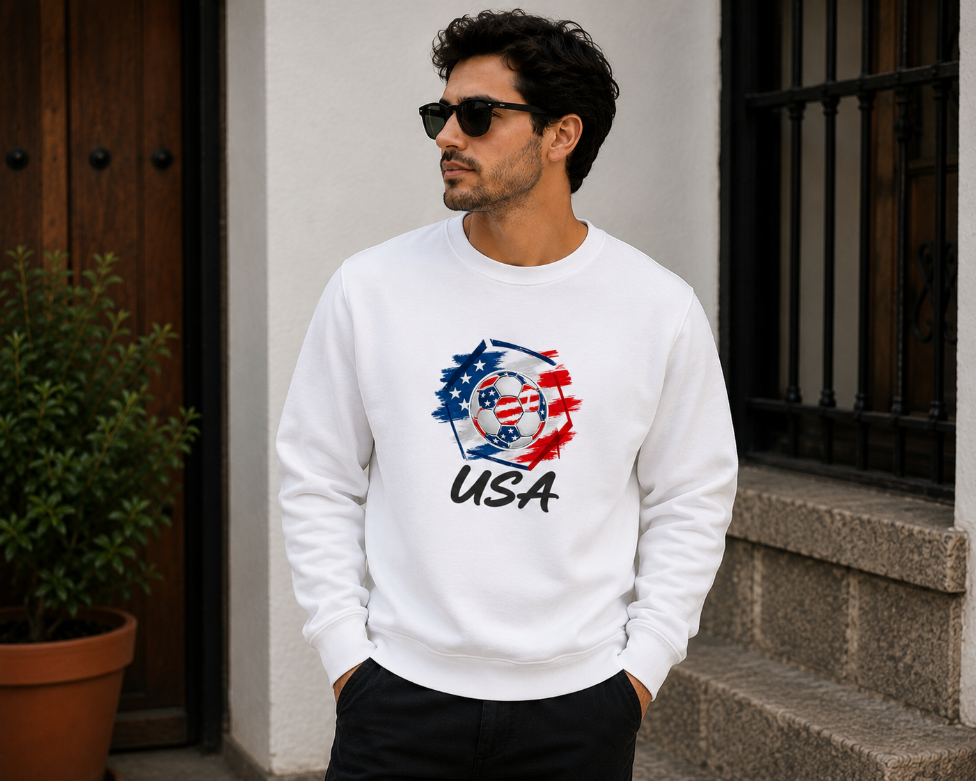 USA Football Crewneck Sweatshirt hero product mockup