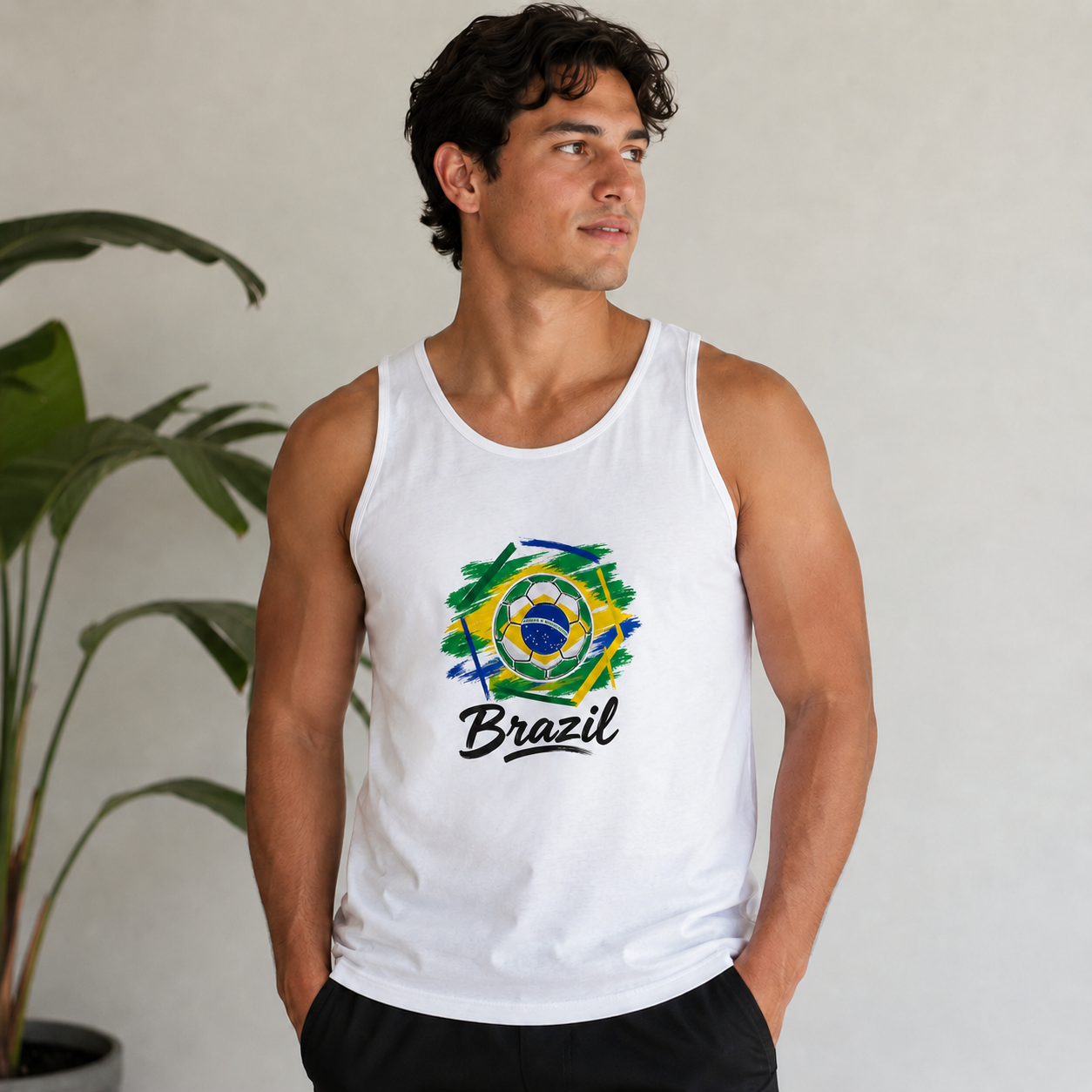 Brazil Football Unisex Tank Top hero product mockup